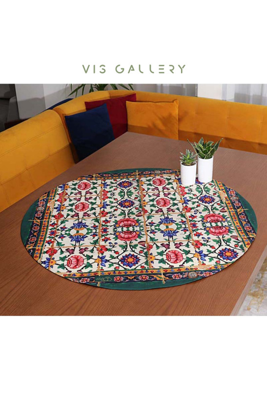 رومیزی مخمل طرح ارگ کریم خان (آستر ساتن)