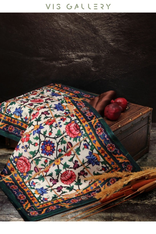 رومیزی مخمل طرح ارگ کریم خان (آستر ساتن)