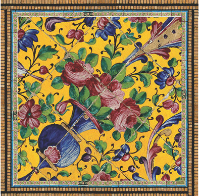 رومیزی مخمل طرح کاخ گلستان (آستر ساتن)