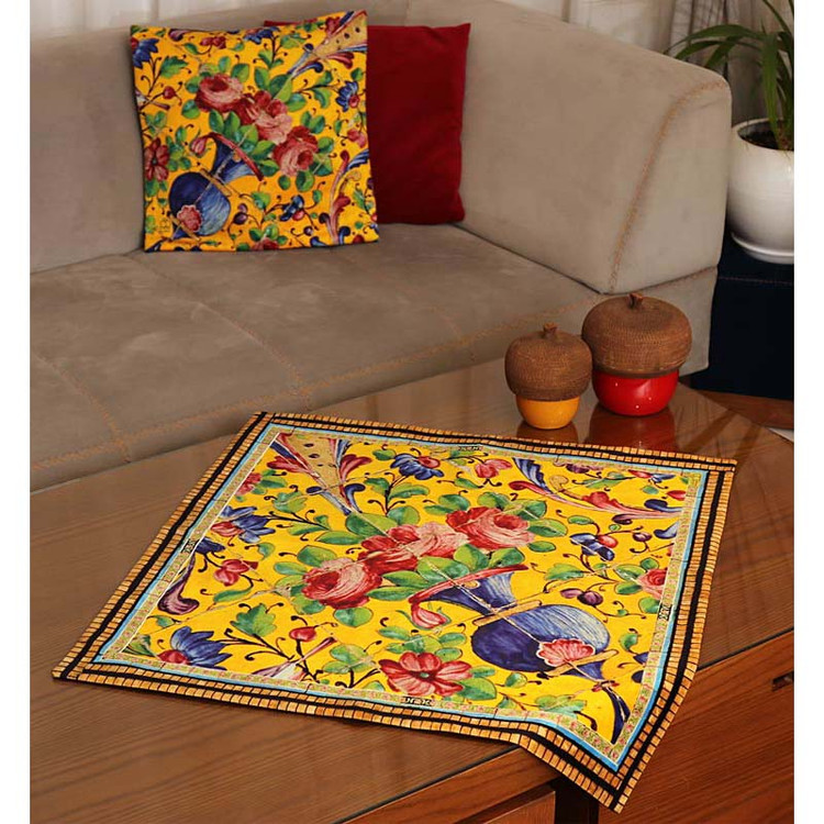 رومیزی مخمل طرح کاخ گلستان (آستر ساتن)