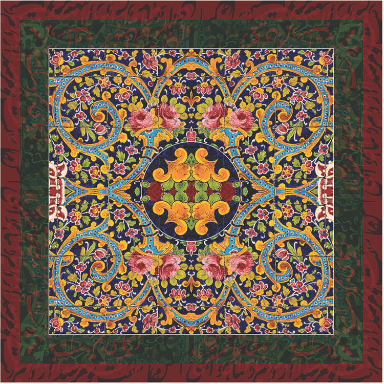 رومیزی مخمل طرح رزینا (آستر ساتن)