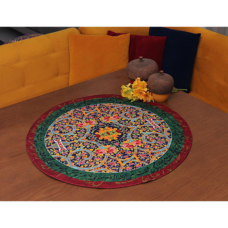 رومیزی مخمل طرح رزینا (آستر ساتن)