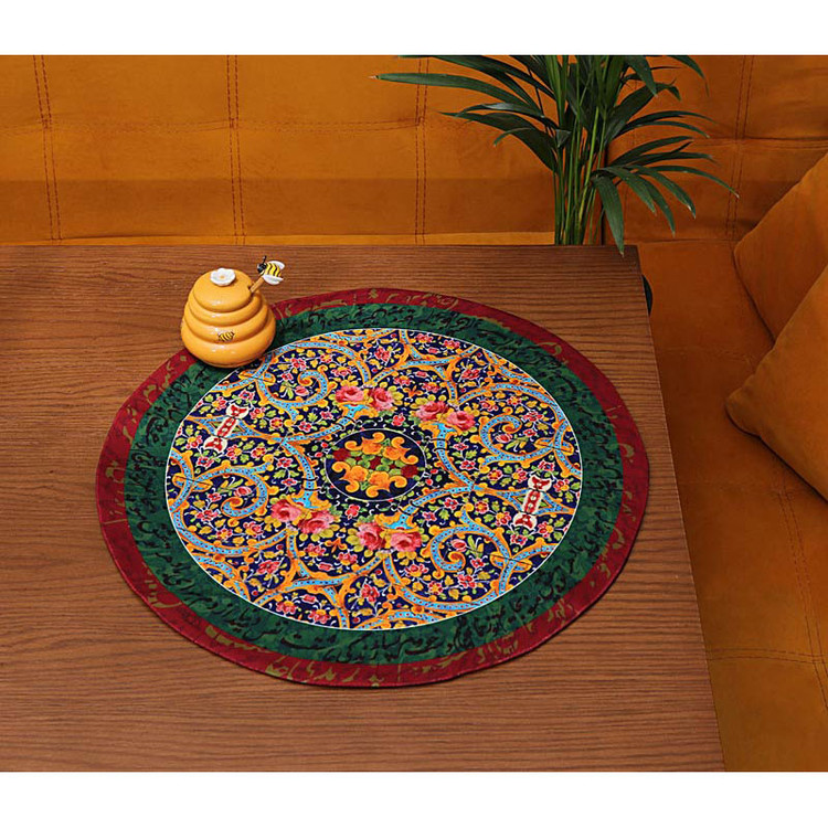 رومیزی مخمل طرح رزینا (آستر ساتن)