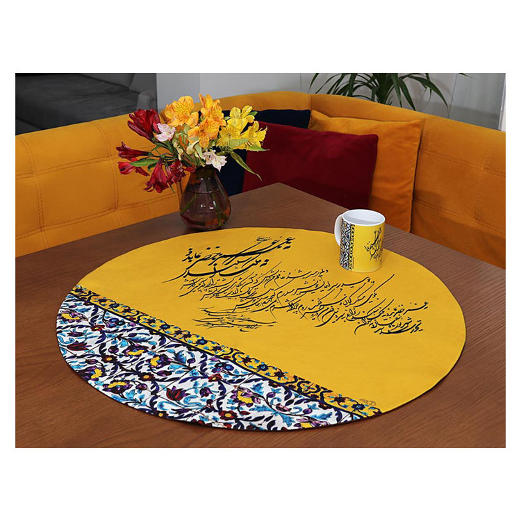 رومیزی مخمل طرح عمر خضر (آستر ساتن)