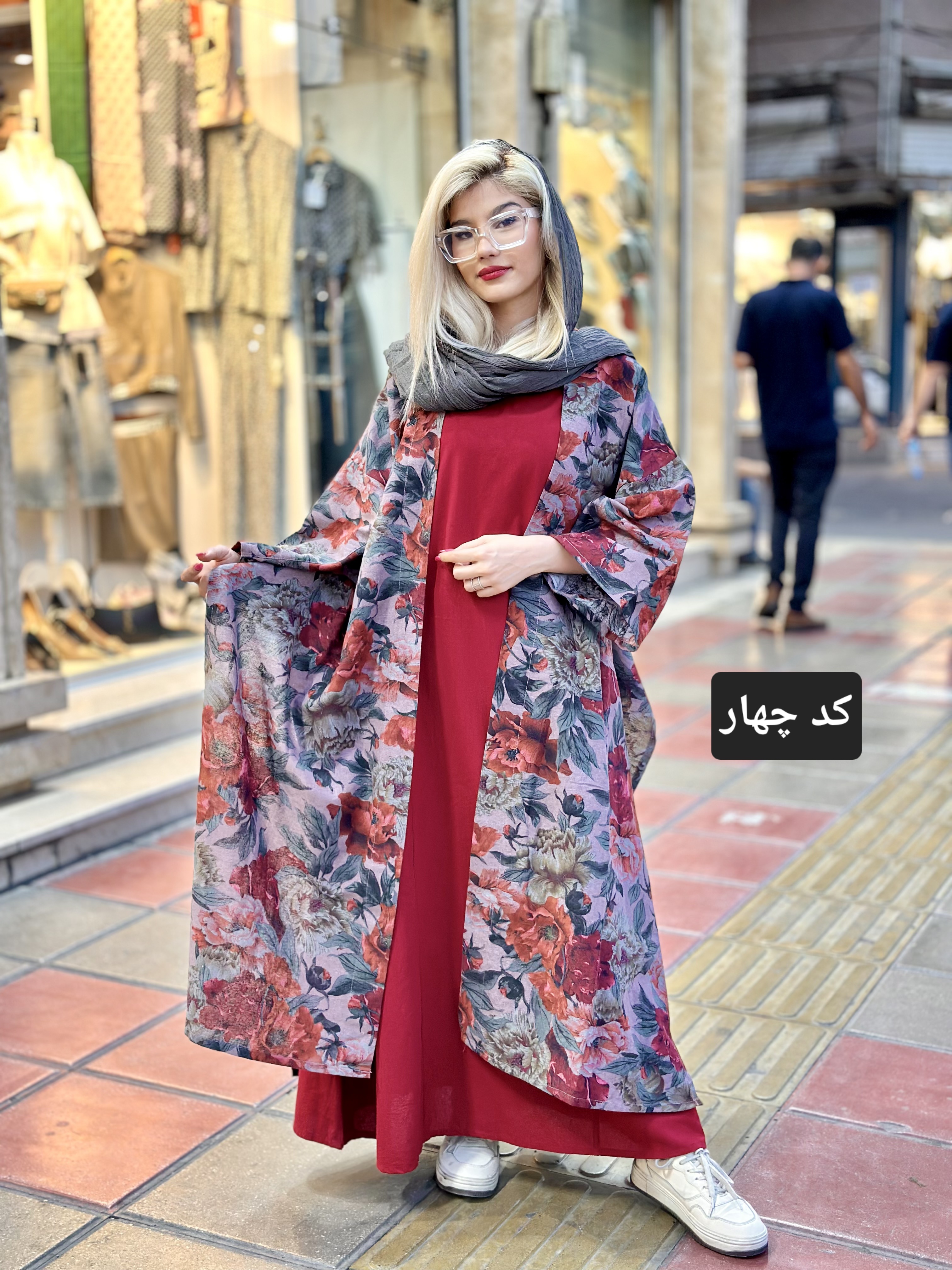 پانچو جلو باز بلند زنانه لینن طرحدار تابستانه