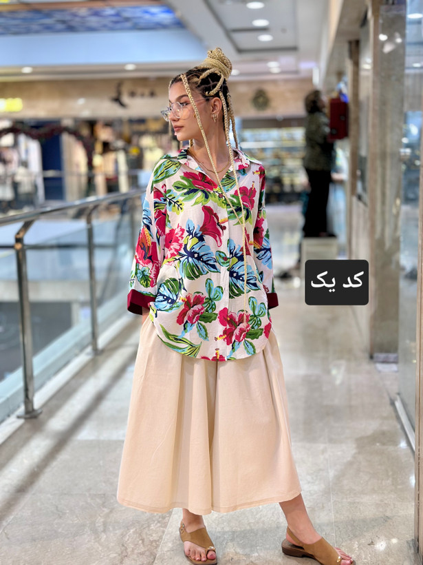 شومیز زنانه تابستانه گلدار مدل ابر