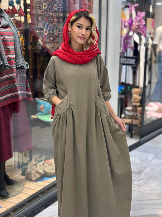 پیراهن بلند الیافی زنانه مدل دلارا