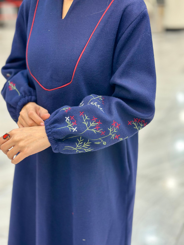 پالتو بلند زنانه گلدوزی شده مدل روناک