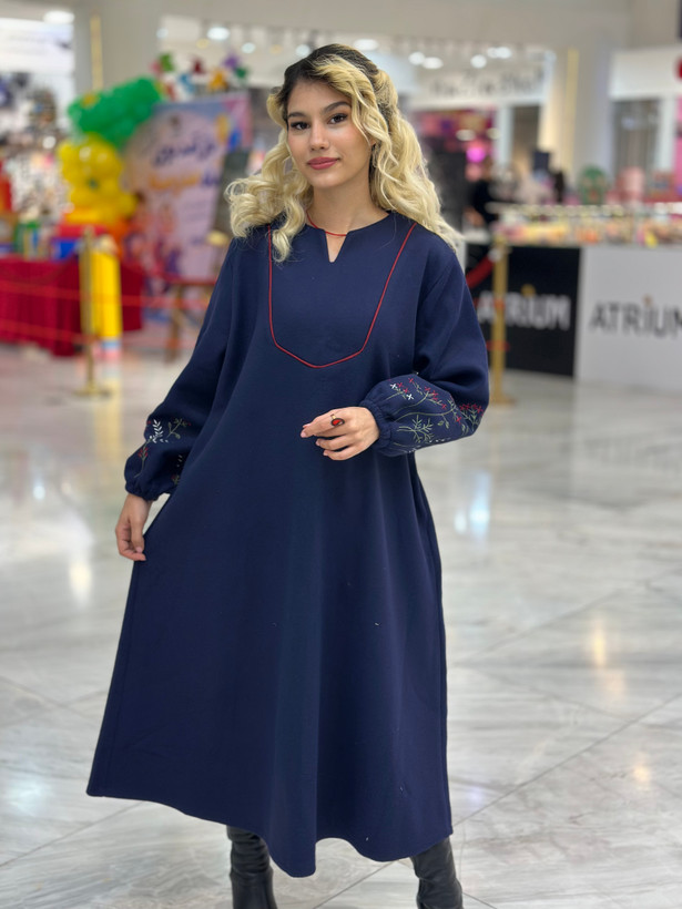 پالتو بلند زنانه گلدوزی شده مدل روناک